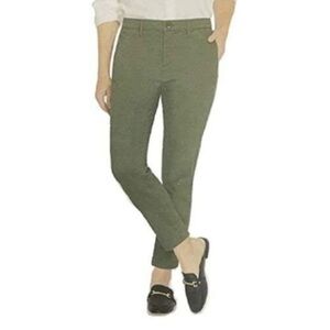 Sz 10 Nautical Tencel Ankle Trousers in Olive Green